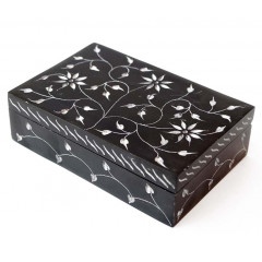 Шкатулка каменная крашеная 15x10x4см. NO.-171. Агальматолит (9170360)