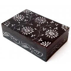 Шкатулка каменная крашеная 15x10x4см. NO.-172. Агальматолит (9170361)