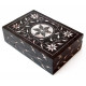 Шкатулка каменная крашеная 15x10x4см. NO.-177. Агальматолит (9170366)