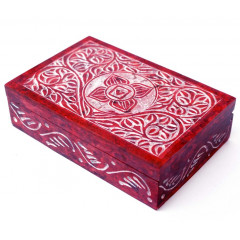 Скринька кам’яна фарбована 15x10x4см. NO.-181. Агальматоліт (9170370)
