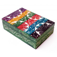 Скринька кам’яна фарбована 15x10x4см. NO.-189. Агальматоліт (9170377)