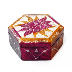 Скринька кам’яна шестигранна 10x10x5см. NO.-362. Агальматоліт (9170401)