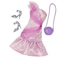 Фото Бузкова коктейльна сукня в блискітках з аксесуарами, Barbie, Mattel, бузкова коктейльна сукня, CFX92-2