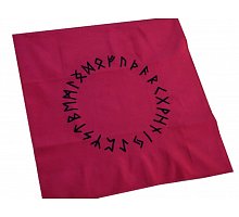 Фото Скатерть руническая бархат, флок, 50x50, Рунический круг Красная (9040131)