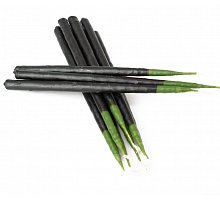 Фото Свічки макані зелені в чорному, 10 шт (9060189)