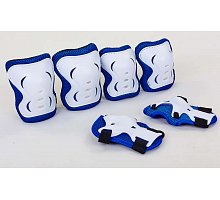 Фото Захист дитячий наколінники, налокітники, рукавички Record SK-6328B-S (р-р S-3-7рок, синій-білий)