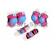 Фото Захист спорту. наколінники, налокіт., рукавички дитячі ZELART SK-3504P-M (р-р M-8-12років, рожева)