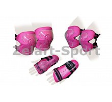 Фото Захист спорту. наколінники, налокіт., рукавички дитячі ZELART SK-4679P-M LUX (р-р M-8-12років, рожева)