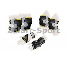 Фото Захист спорту. наколінники, налокіт., рукавички для дорослих ZEL SK-4677Y-L GRACE (р-р L, жовта)
