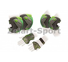 Фото Захист спорту. наколінники, налокіт., рукавички для дорослих ZELART SK-4685BKG-L PERFECTION (L, сер-зел)