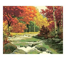 Фото Золота осінь, серія Міський пейзаж, малювання за номерами, 40 х 50 см, Ідейка, Золота осінь (KH2125)