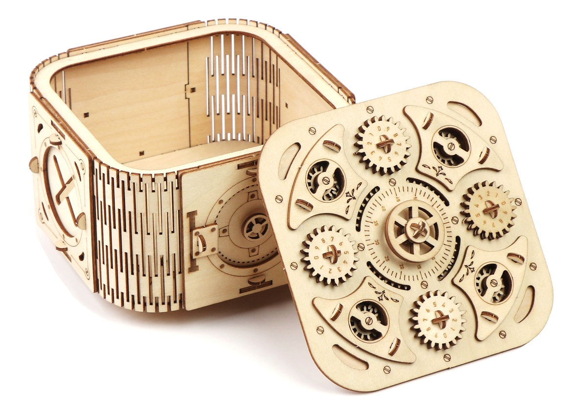 g*e様 『TUSK』ボックスセット Головоломка квест-бокс DIY Geared Safe Secret Treasure Box Wooden