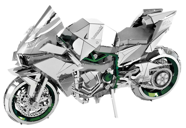 shin　T2ファクトリー　カスタムキュー Металева збірна 3D модель Iconx - Kawasaki Ninja H2R, Metal Earth